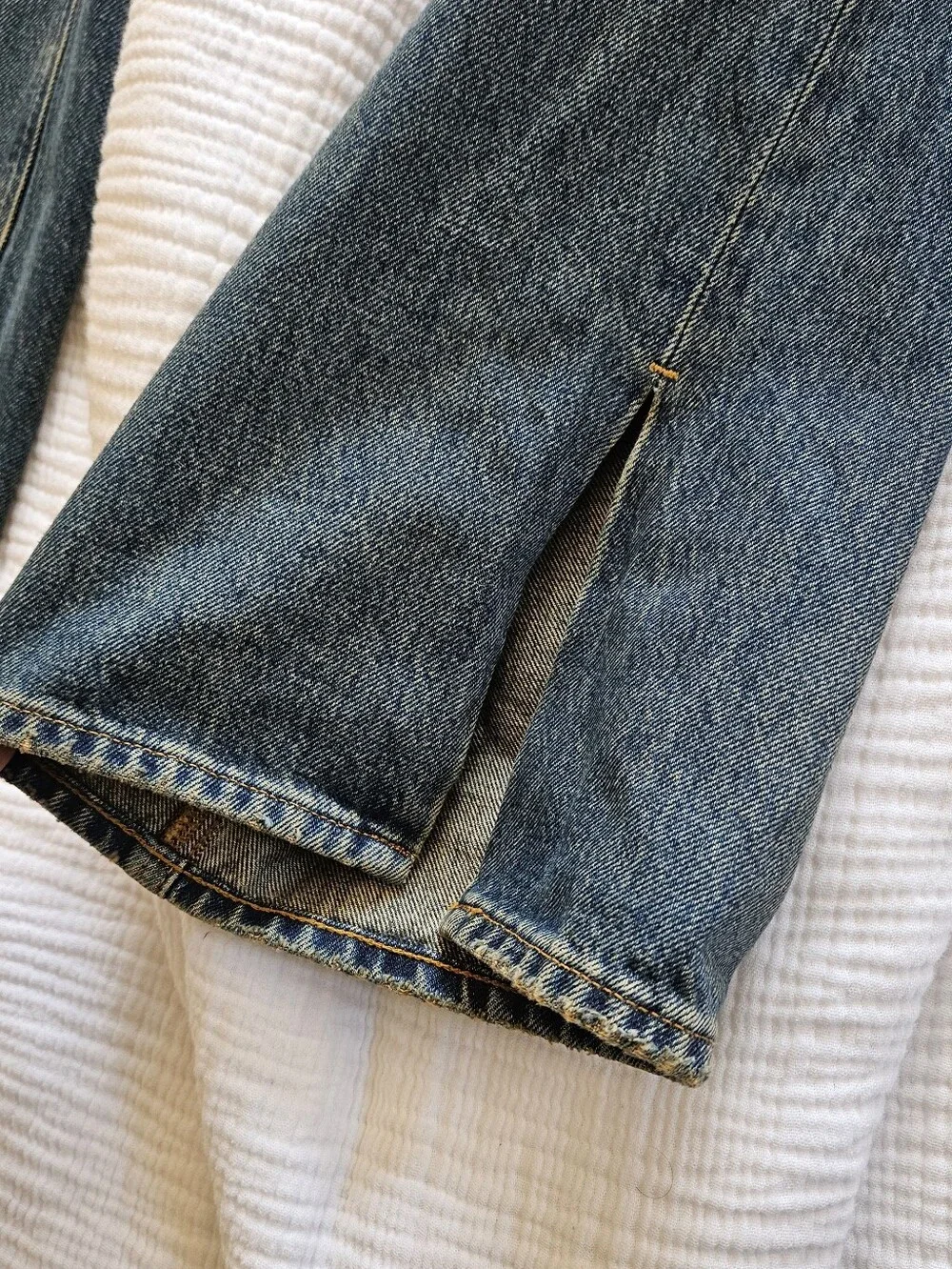 The Khloé High Waist Patch Denim Straight Leg Jeans